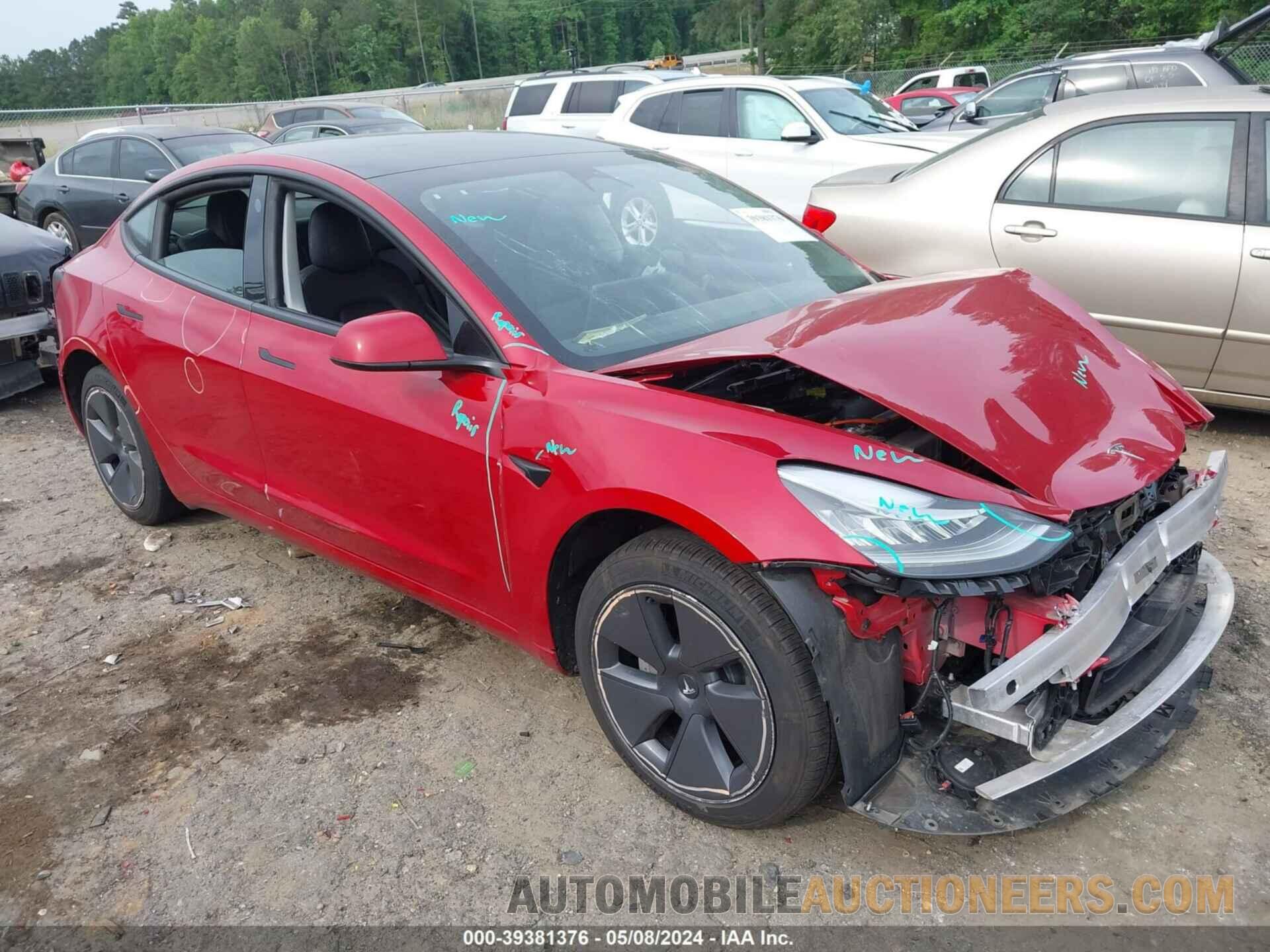 5YJ3E1EB7NF239276 TESLA MODEL 3 2022