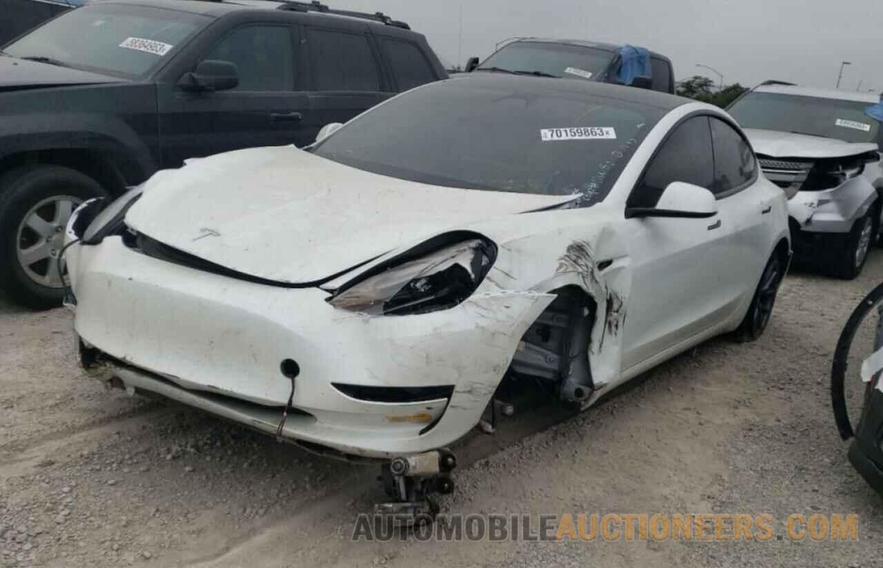 5YJ3E1EB7NF252092 TESLA MODEL 3 2022