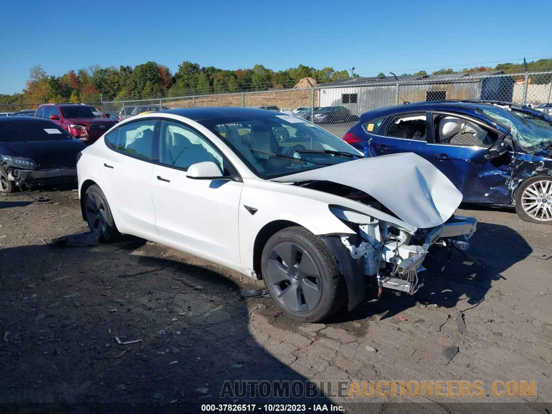 5YJ3E1EB7NF327549 TESLA MODEL 3 2022