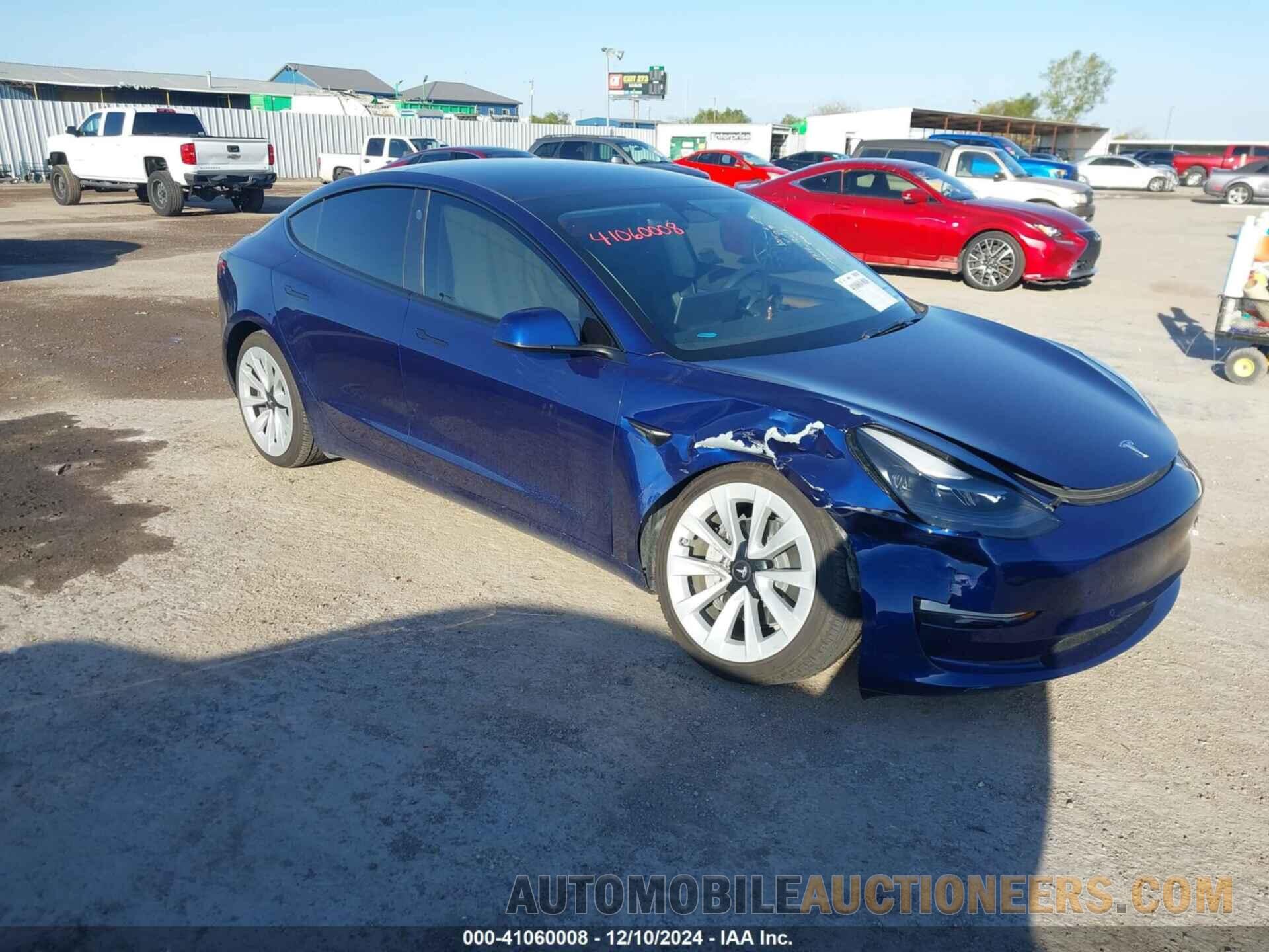 5YJ3E1EB7NF337577 TESLA MODEL 3 2022