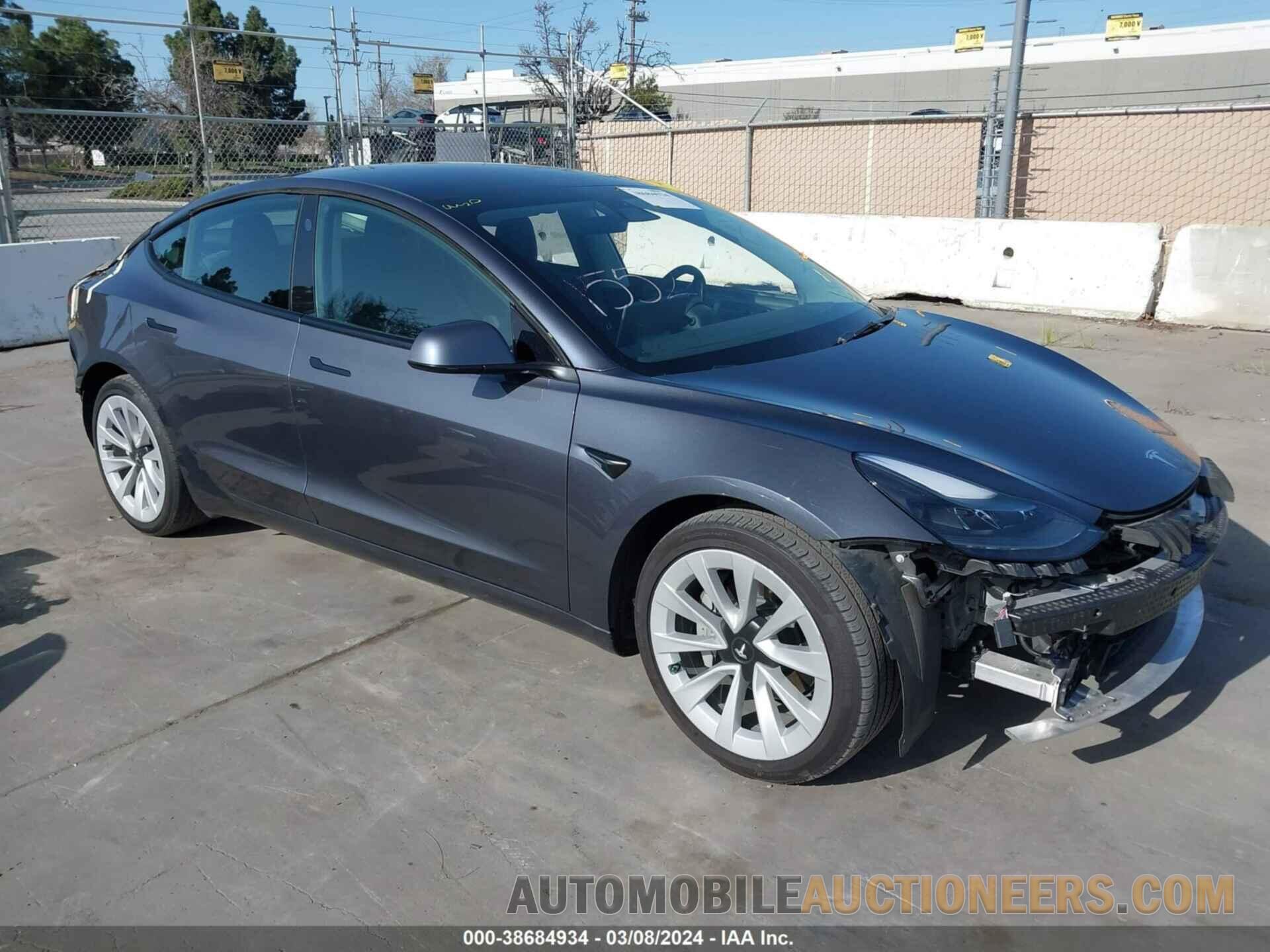 5YJ3E1EB8NF117350 TESLA MODEL 3 2022