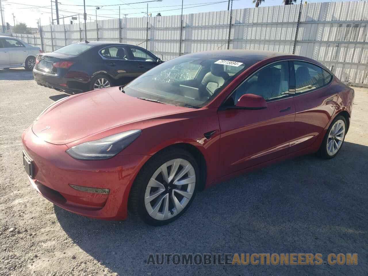 5YJ3E1EB8NF124038 TESLA MODEL 3 2022