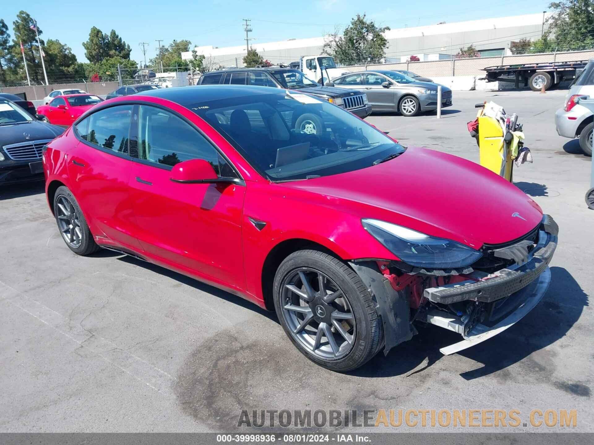 5YJ3E1EB8NF137078 TESLA MODEL 3 2022