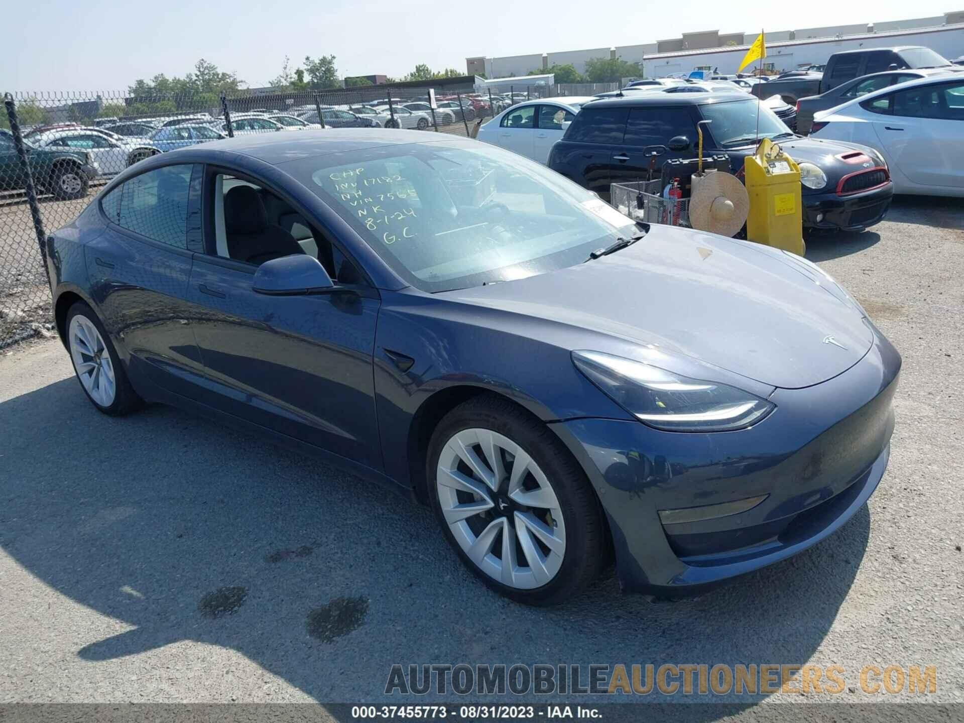 5YJ3E1EB8NF137565 TESLA MODEL 3 2022