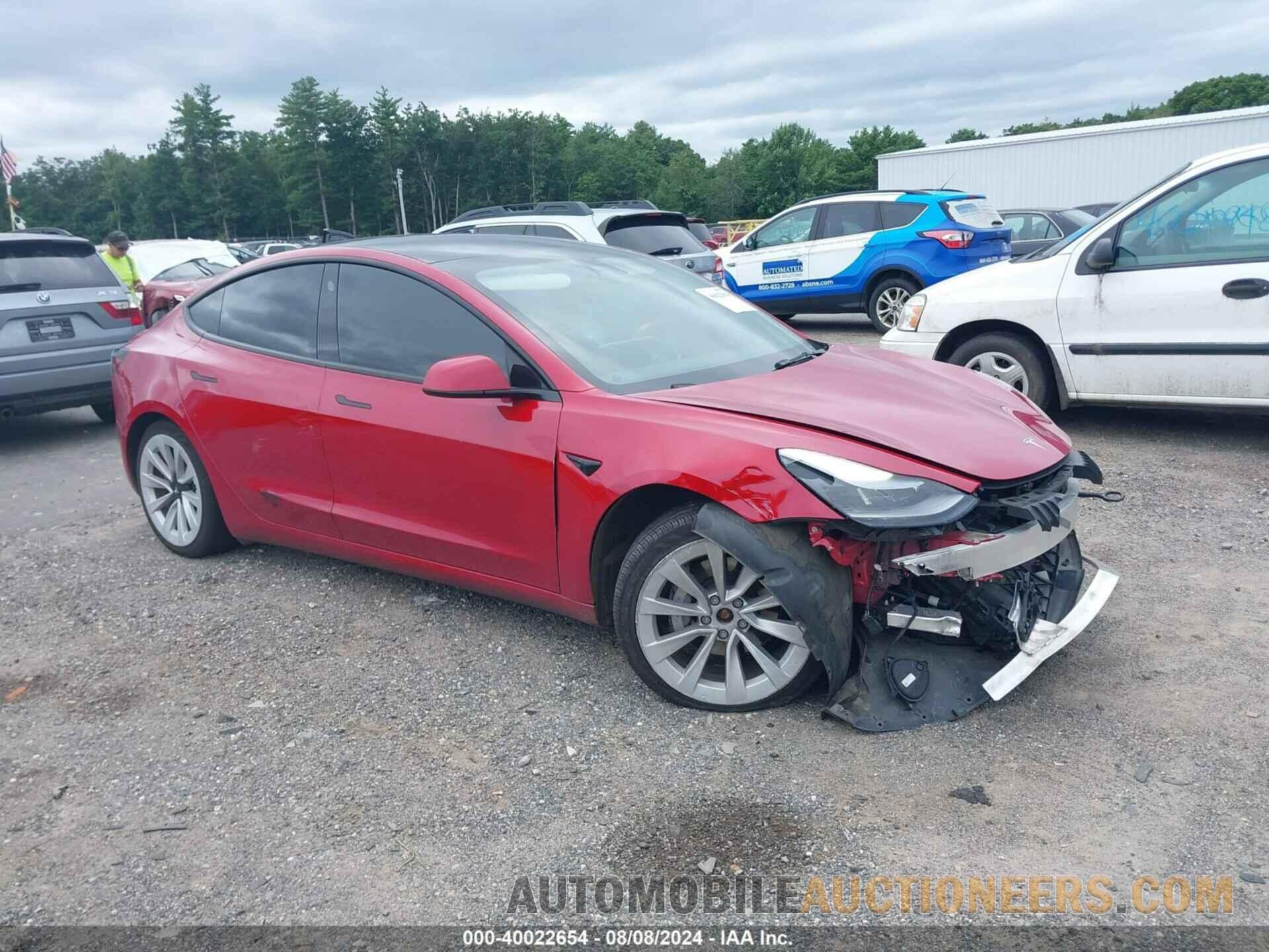 5YJ3E1EB8NF185101 TESLA MODEL 3 2022