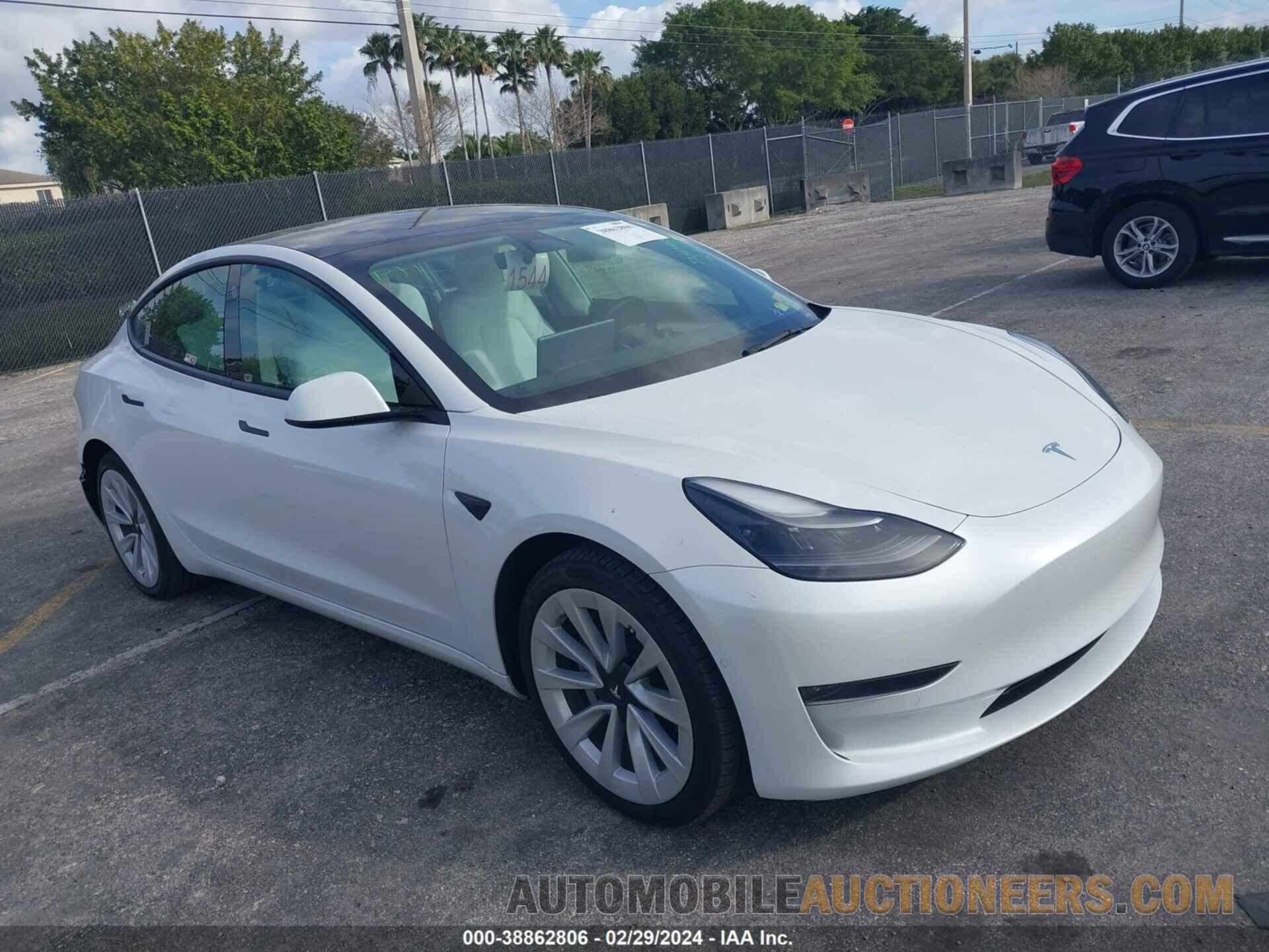 5YJ3E1EB8NF234202 TESLA MODEL 3 2022