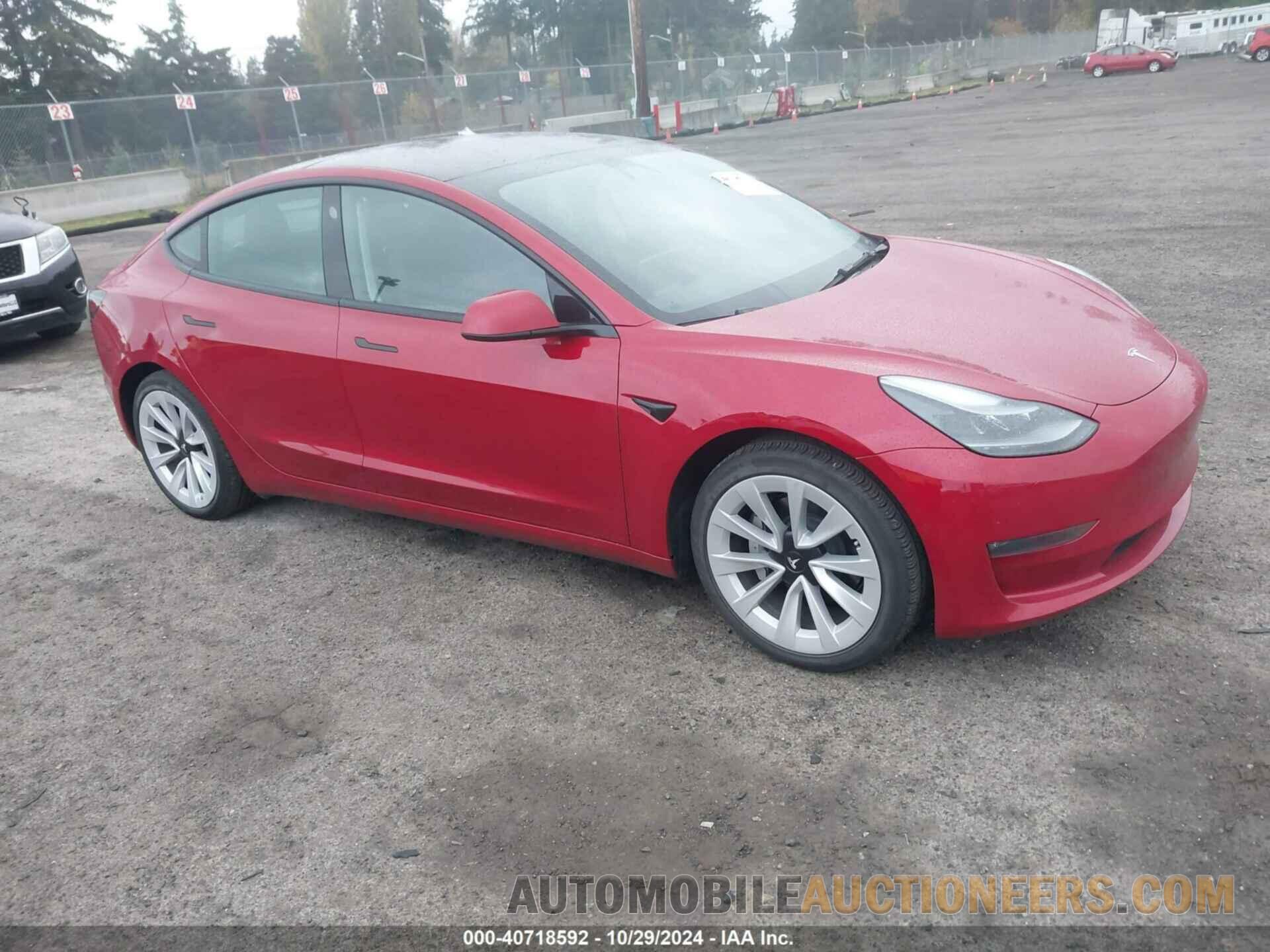 5YJ3E1EB8NF273081 TESLA MODEL 3 2022