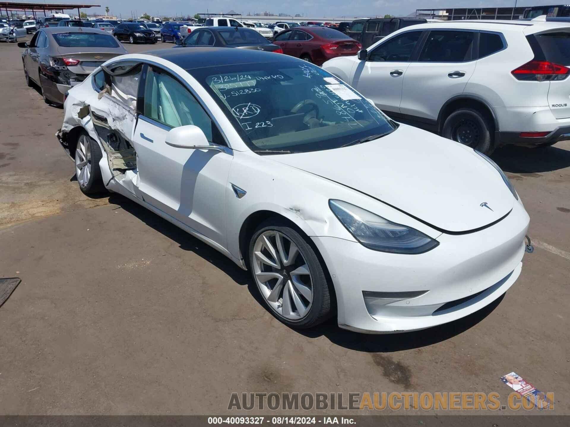 5YJ3E1EB9KF512830 TESLA MODEL 3 2019