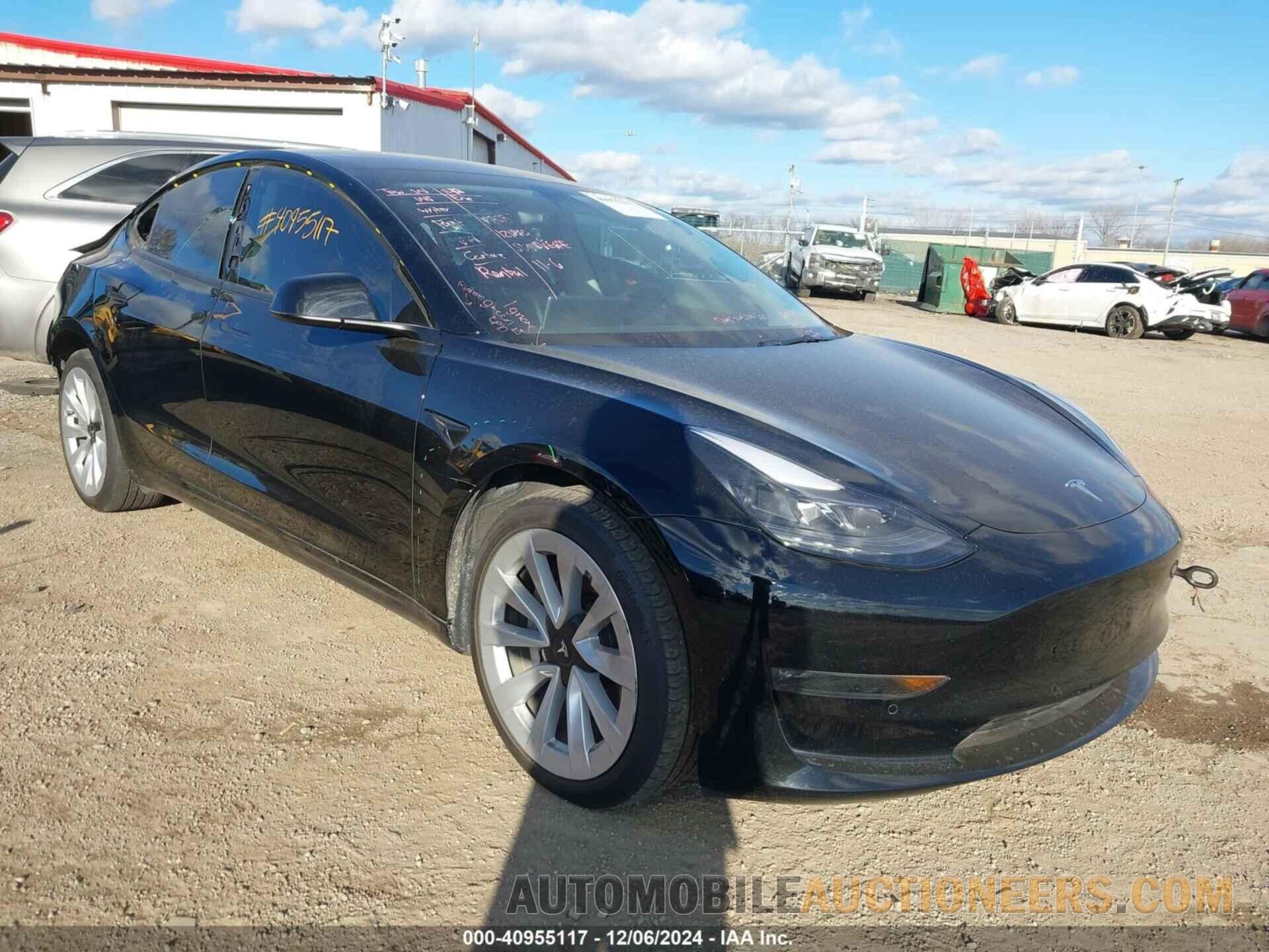 5YJ3E1EB9NF121889 TESLA MODEL 3 2022