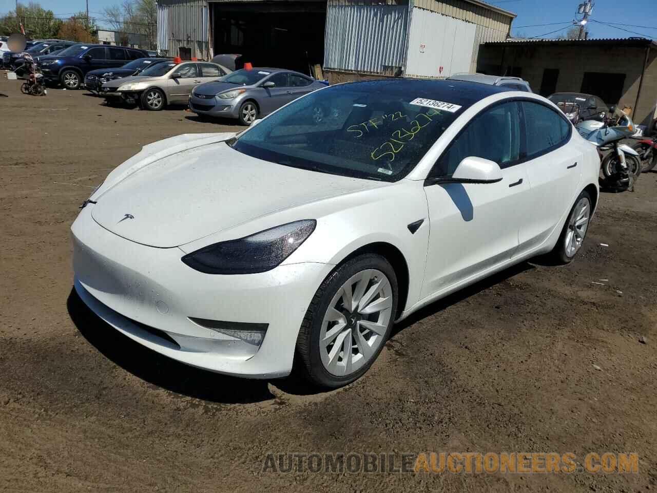 5YJ3E1EB9NF168405 TESLA MODEL 3 2022