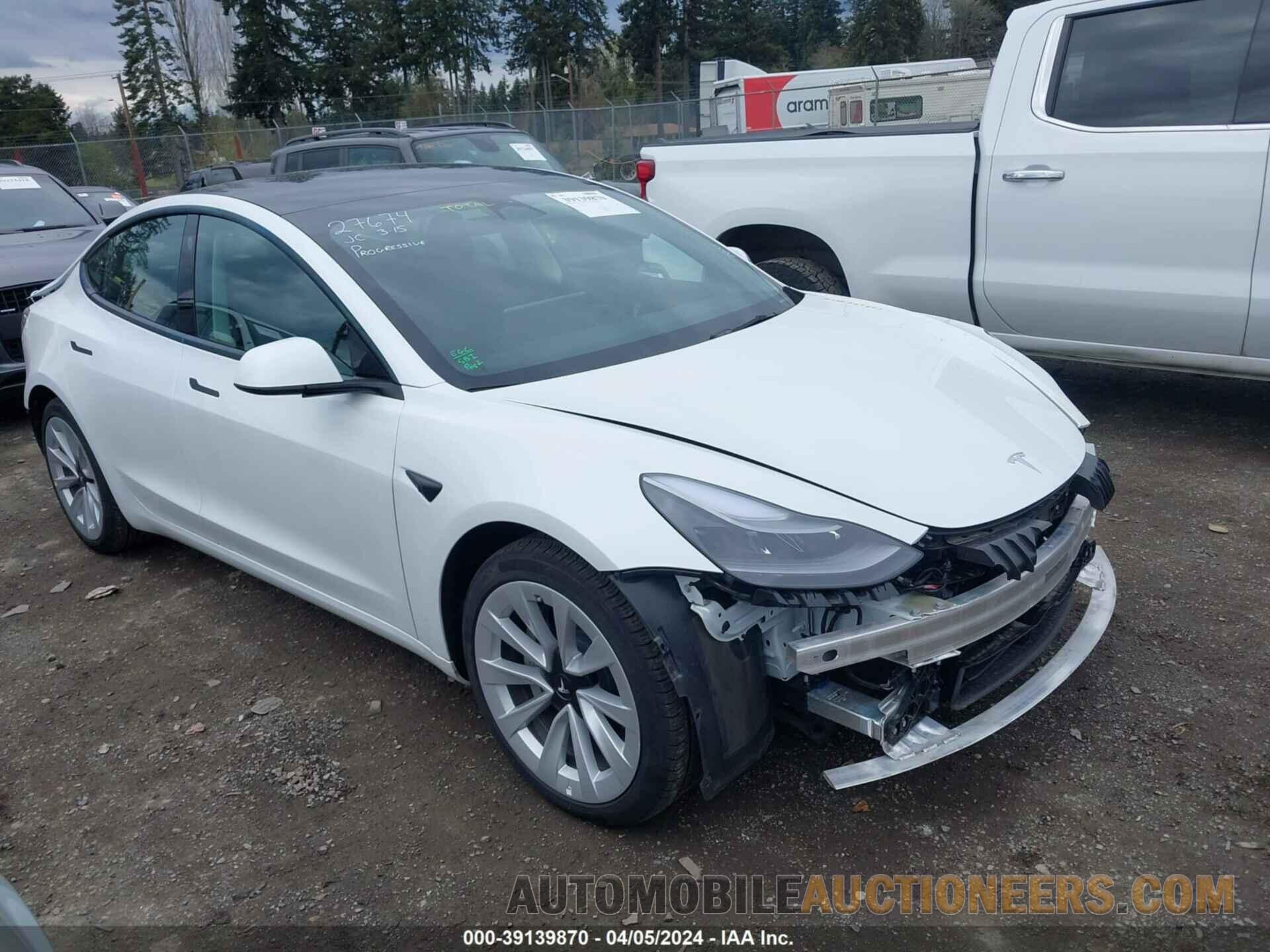 5YJ3E1EB9NF178531 TESLA MODEL 3 2022