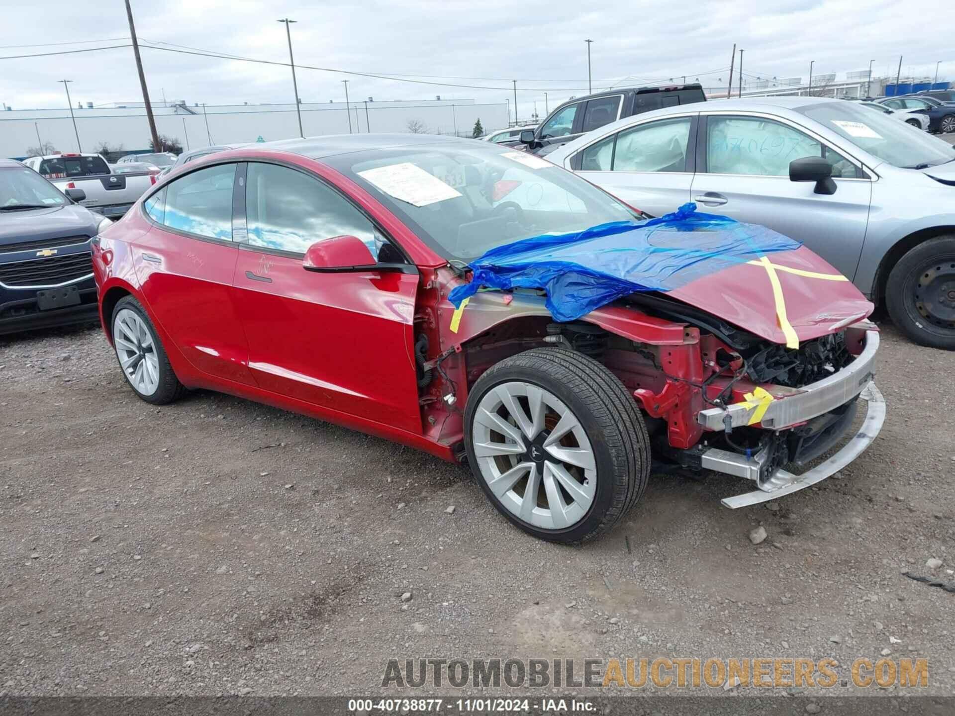 5YJ3E1EB9NF191666 TESLA MODEL 3 2022