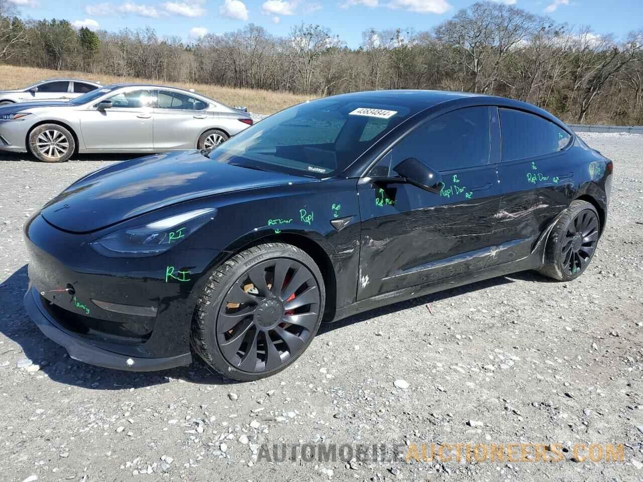 5YJ3E1EC7NF168332 TESLA MODEL 3 2022