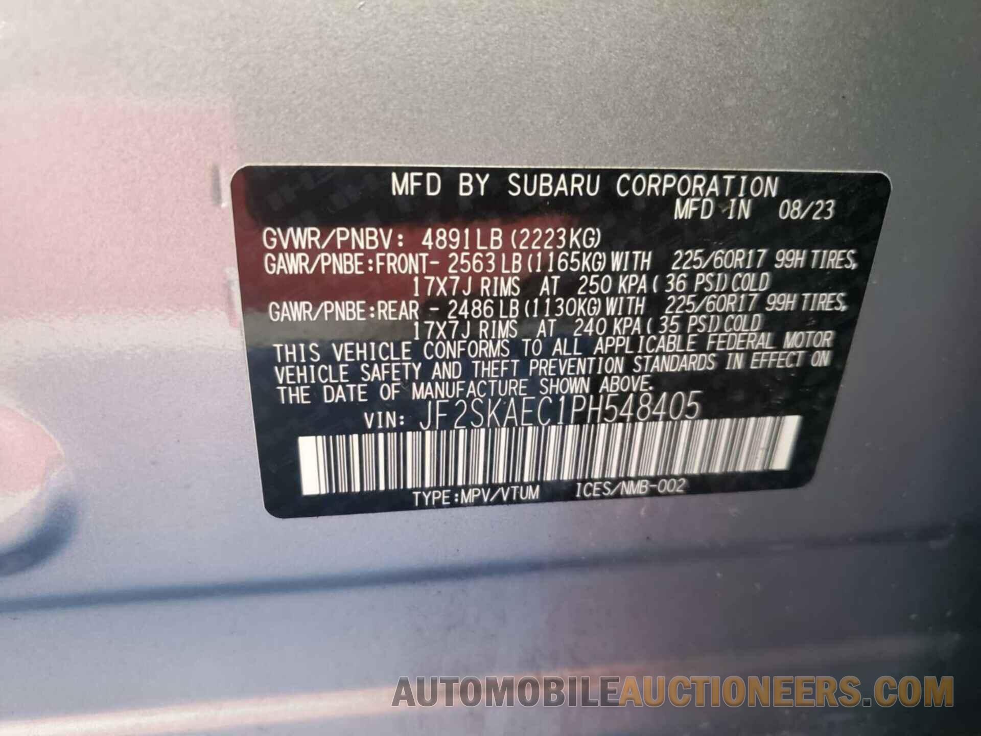 JF2SKAEC1PH548405 SUBARU FORESTER 2023