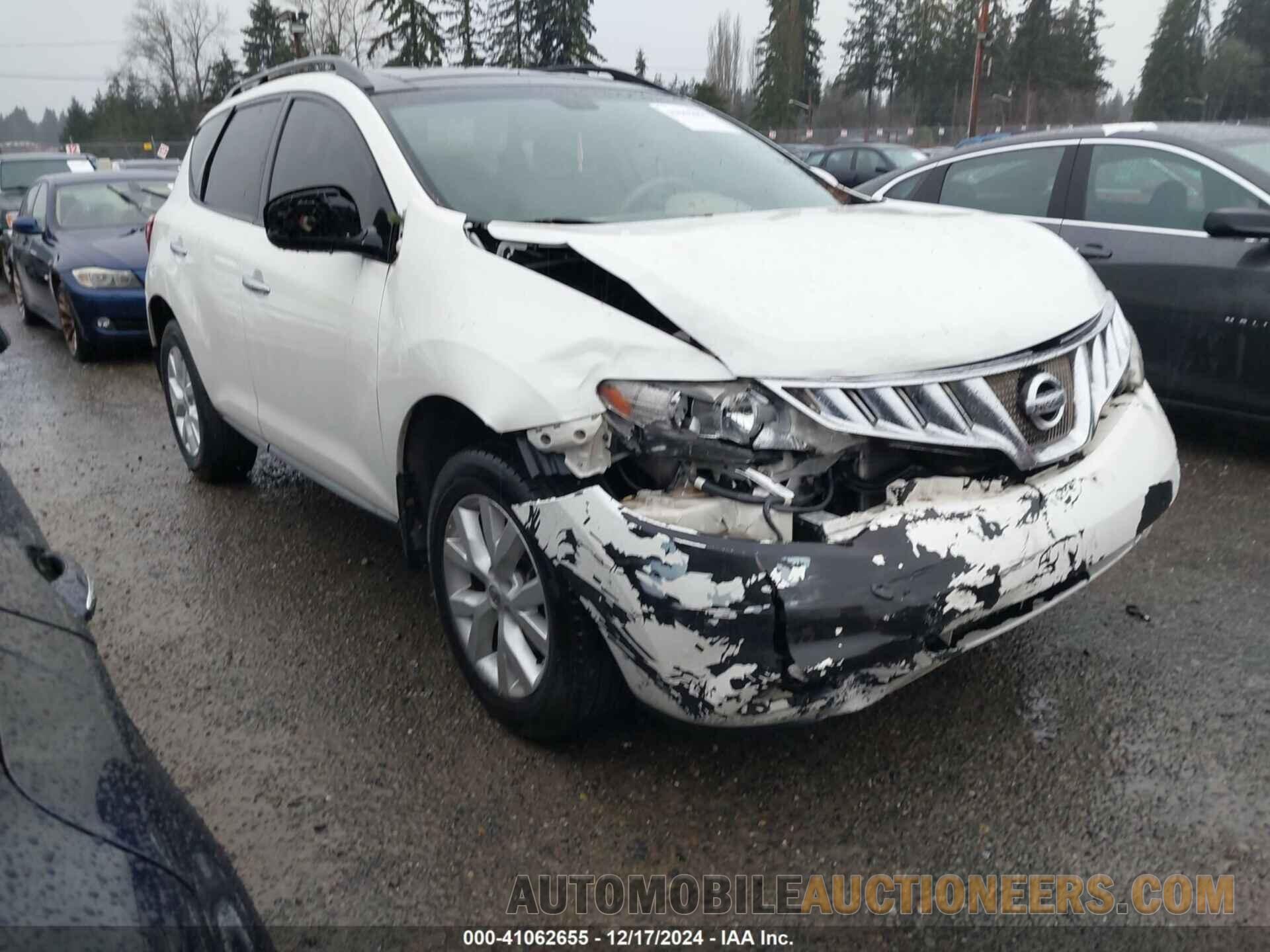 JN8AZ1MU3CW122225 NISSAN MURANO 2012