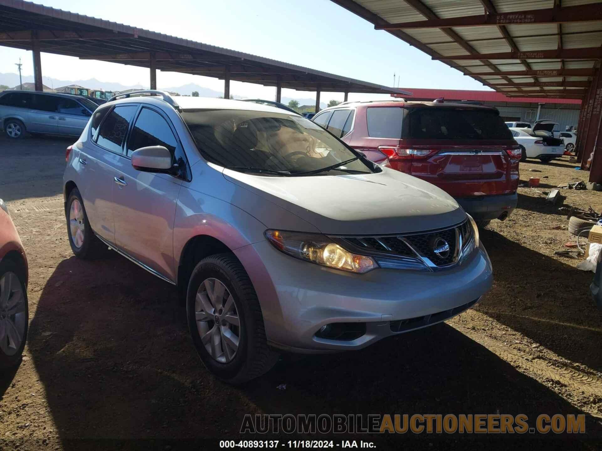 JN8AZ1MU8DW206008 NISSAN MURANO 2013