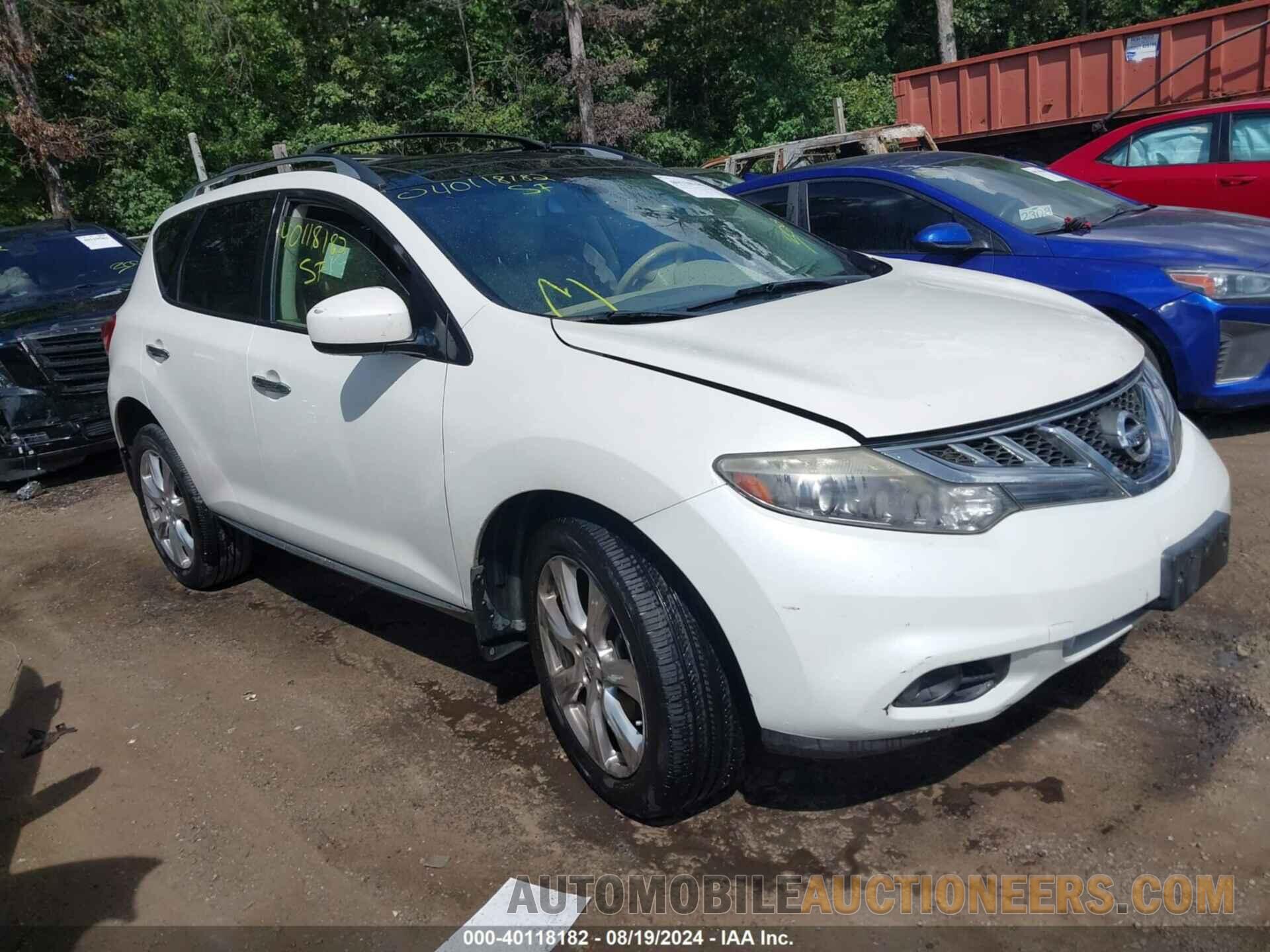 JN8AZ1MW4CW217586 NISSAN MURANO 2012