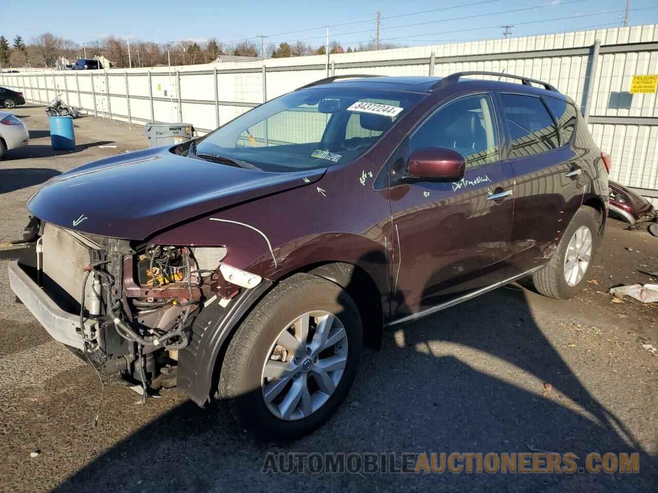 JN8AZ1MW4DW321707 NISSAN MURANO 2013