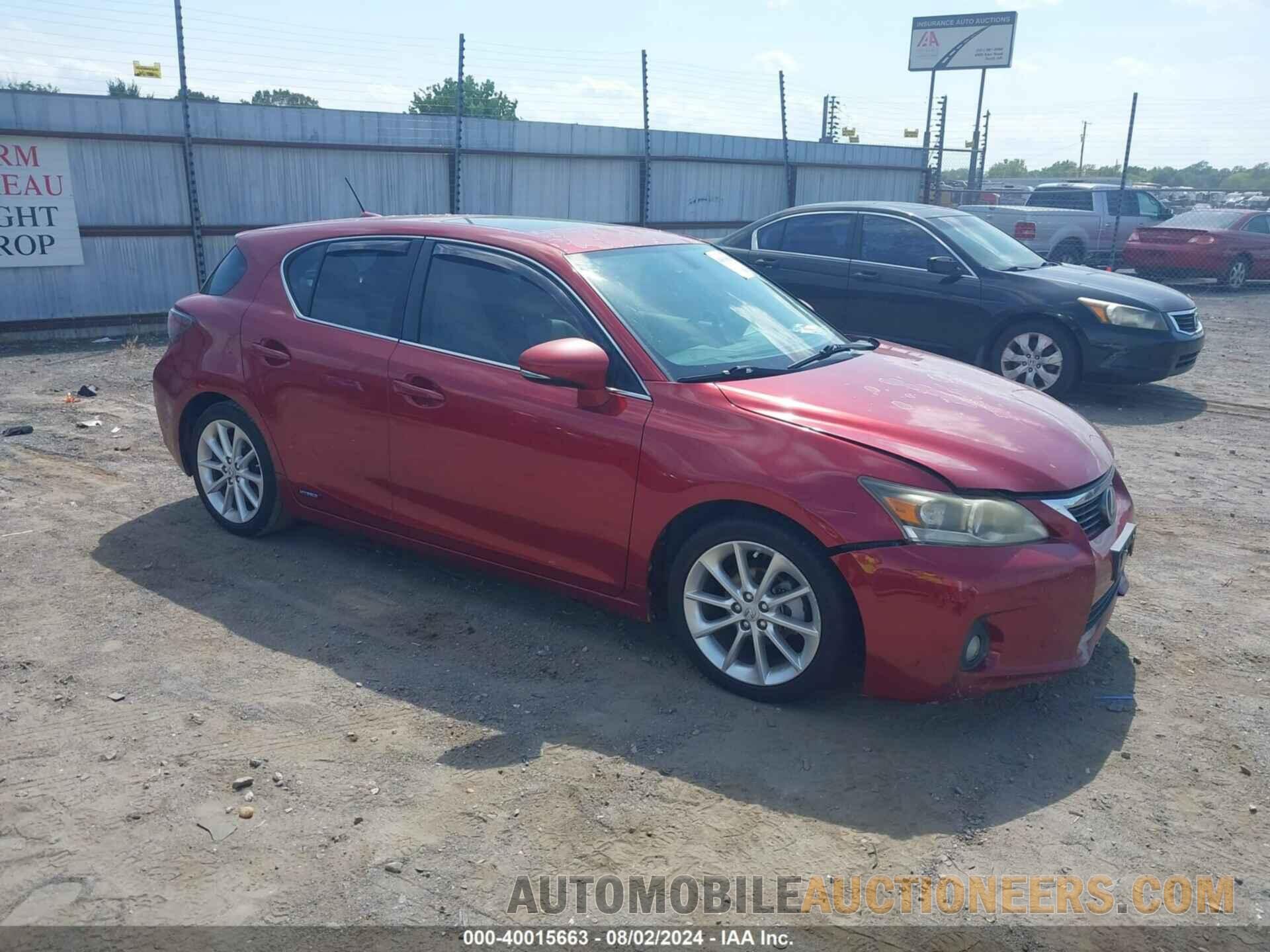 JTHKD5BHXC2062221 LEXUS CT 200H 2012