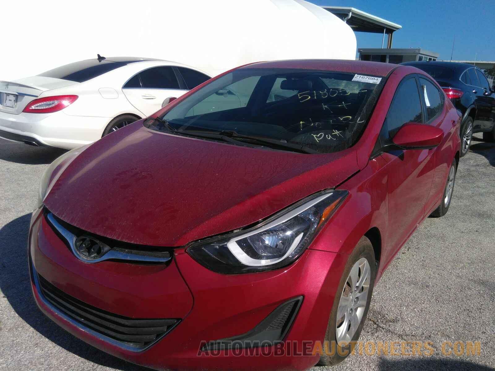 KMHDH4AE0GU518054 Hyundai Elantra 2016