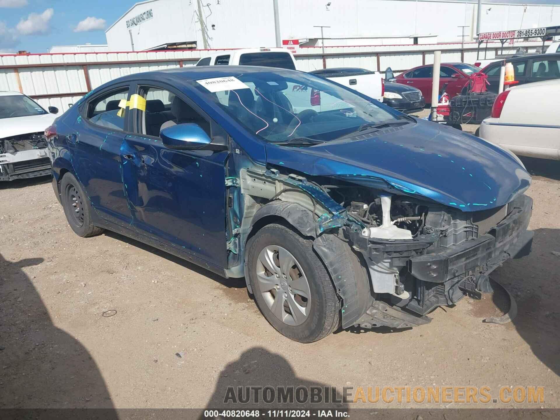 KMHDH4AE1GU517799 HYUNDAI ELANTRA 2016