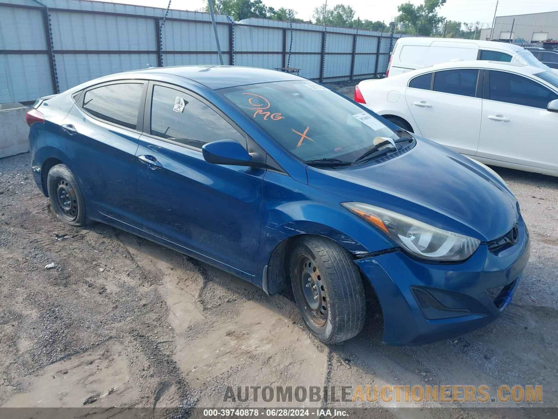 KMHDH4AE3GU516864 HYUNDAI ELANTRA 2016