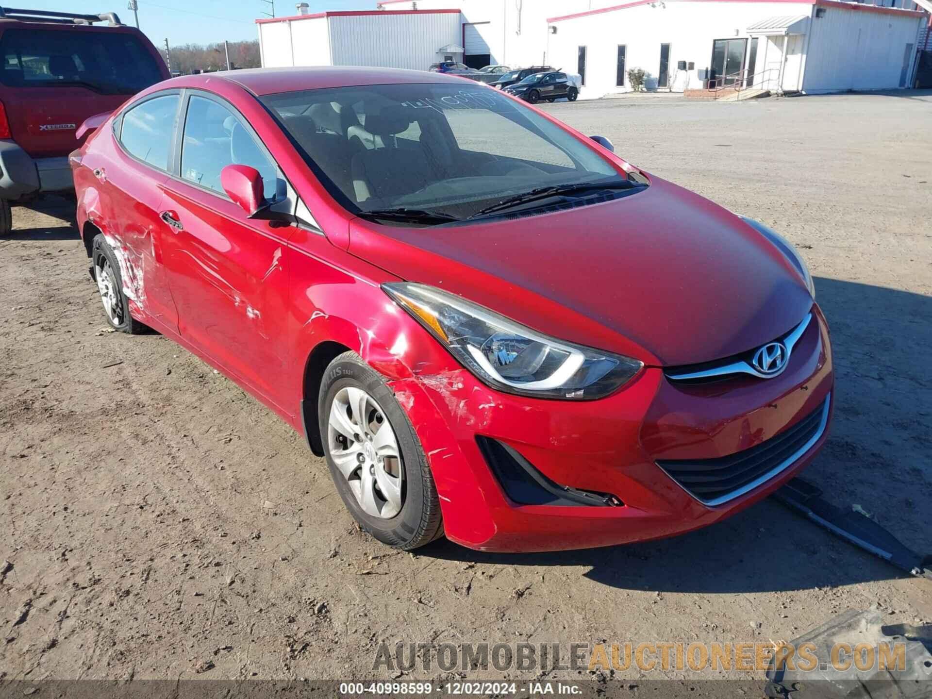 KMHDH4AE7GU644847 HYUNDAI ELANTRA 2016