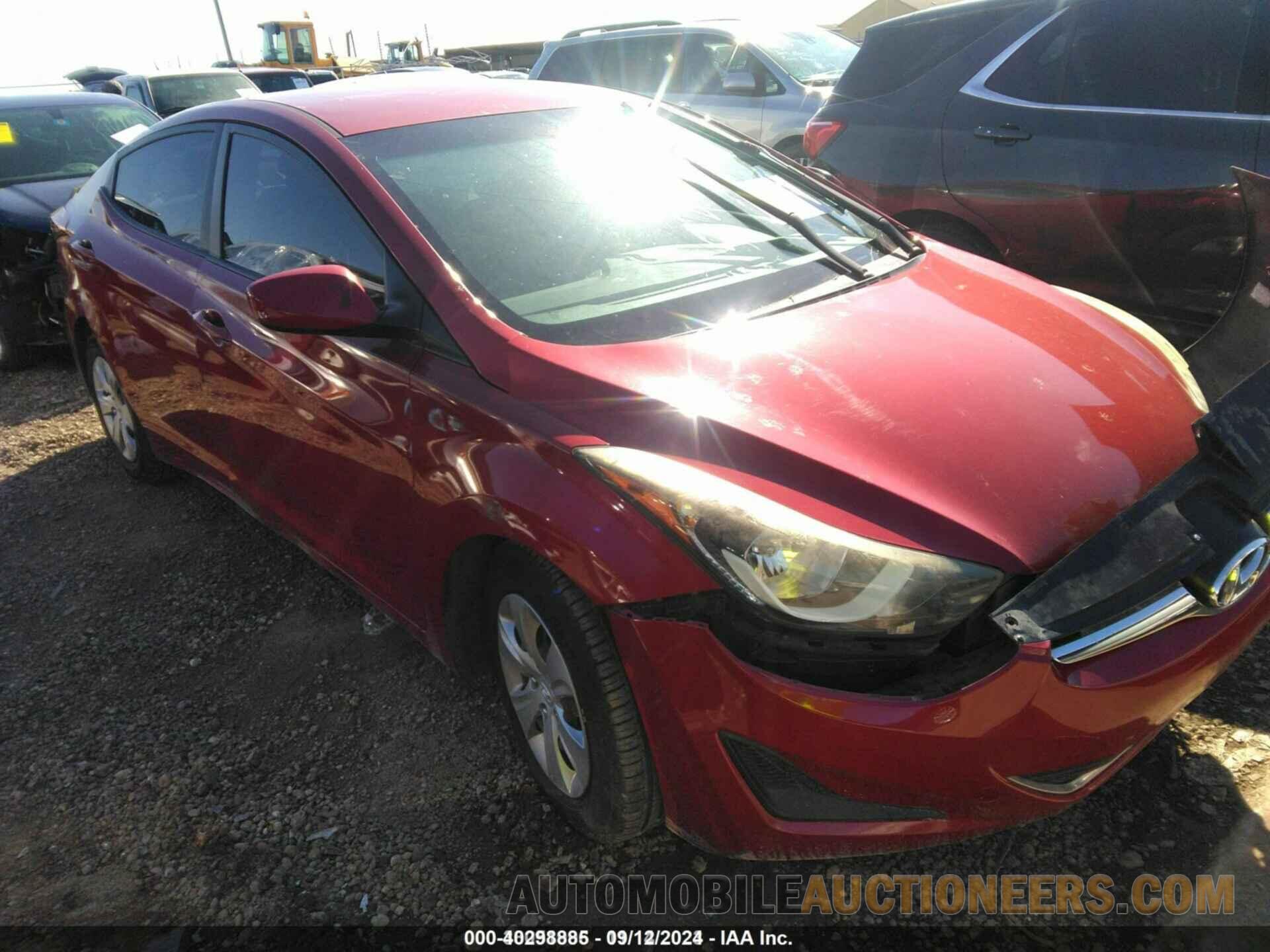 KMHDH4AEXGU625211 HYUNDAI ELANTRA 2016