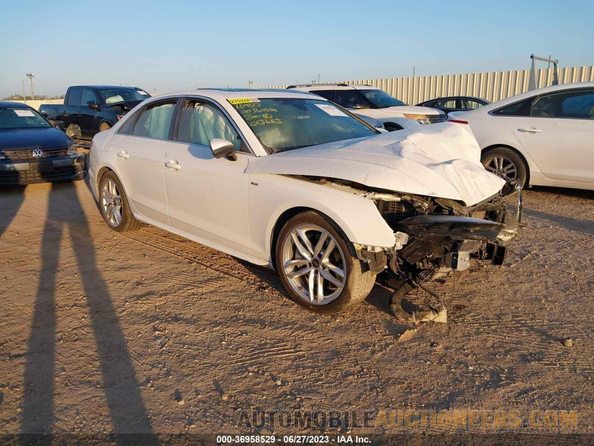 WAUEAAF49NN013663 AUDI A4 SEDAN 2022