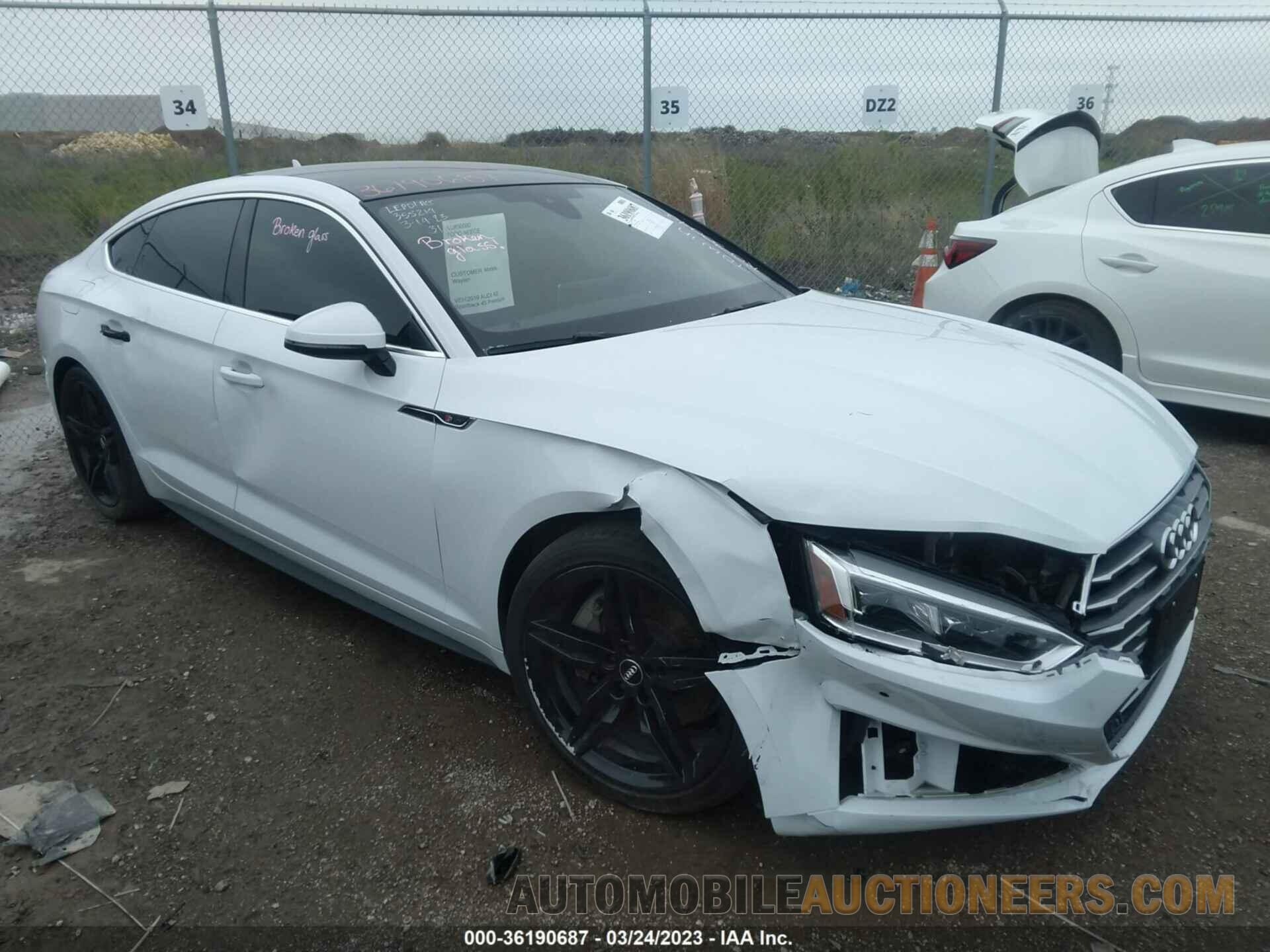 WAUENCF58KA077494 AUDI A5 SPORTBACK 2019