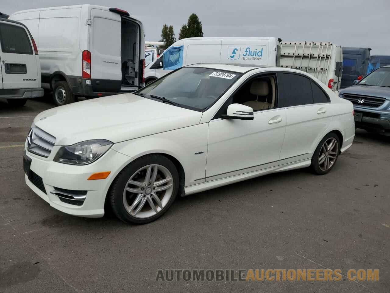 WDDGF4HB3CA619576 MERCEDES-BENZ C-CLASS 2012