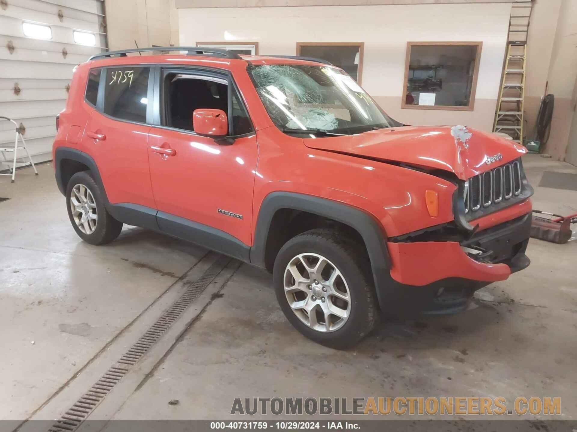 ZACCJBBT4GPD74614 JEEP RENEGADE 2016